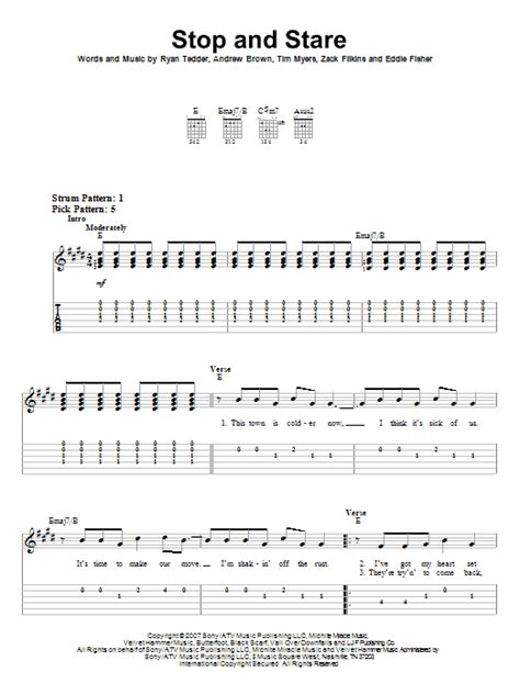 stop and stare tabs